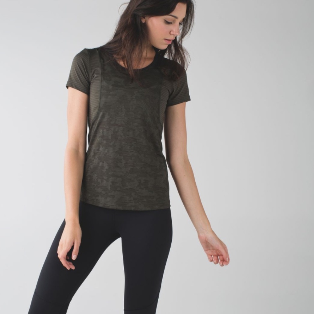 Lululemon Run For Days Short Sleeve Deep Camo